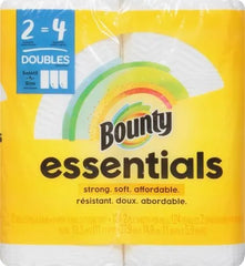 Bounty Essentials Select-A-Size Paper Towels, White, 2 Double Rolls = 4 Regular Rolls