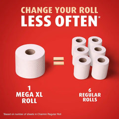Charmin Ultra Strong Toilet Paper, 6 Mega = 24 Regular Rolls, 2-Ply, White