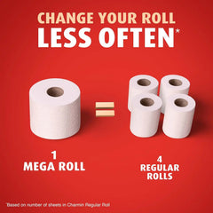 Charmin Toilet Paper Ultra Strong, 12 Mega Rolls = 48 Regular Rolls, 2-ply Bath Tissue