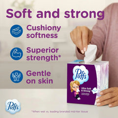 Puffs Facial Tissue Ultra Soft Non-Lotion, 10 Cube Boxes, 56 Facial Tissues per Box, Allergies and Colds (Packaging May Vary)