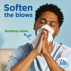 Puffs Facial Tissue Plus Lotion, Mega Cube Box, 72 Tissues Per Box, 6 Count