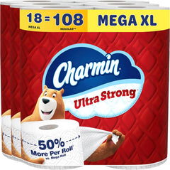 Charmin Ultra Strong Toilet Paper, 18 Mega XL = 108 Regular