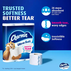 Charmin Ultra Soft Toilet Paper, 9 Mega XL Rolls = 54 Regular Rolls, 2-ply Bath Tissue